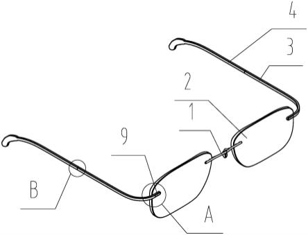一种无镜框无铰链的眼镜的制作方法
