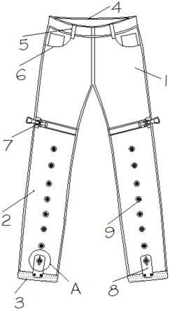 一种可调节裤长的女士冰丝长裤的制作方法