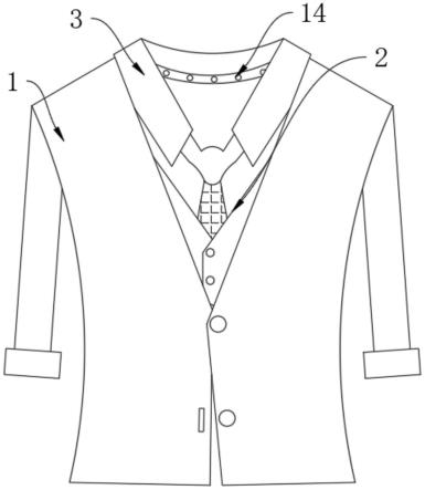 一种衬衣领可拆卸的假两件西装的制作方法