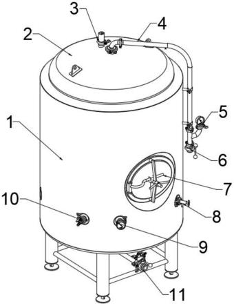一种带压酸清洗及二氧化碳平衡结构的清酒罐的制作方法