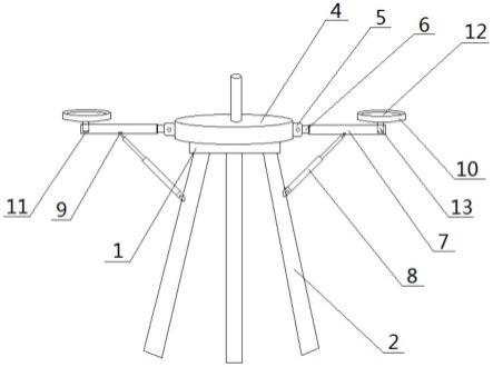 一种用于空气采样的开合式三脚架的制作方法