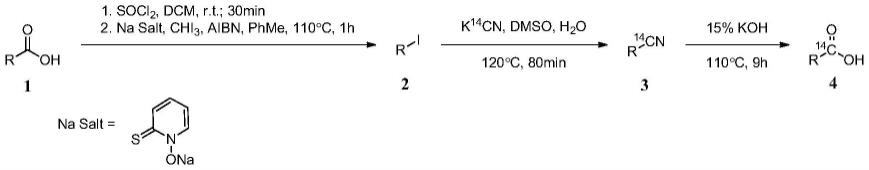 一种C14标记的复杂羧酸的制备方法与流程
