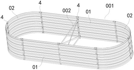 跑道型拆装式的花槽框架结构的制作方法