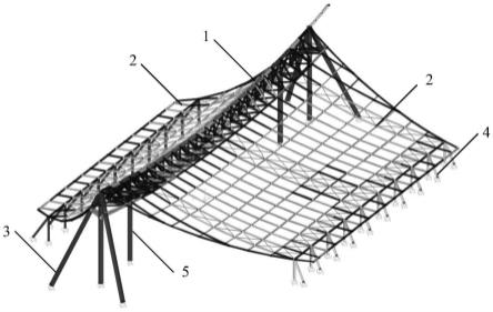 一种屋面双向悬垂支撑的空间钢结构的制作方法
