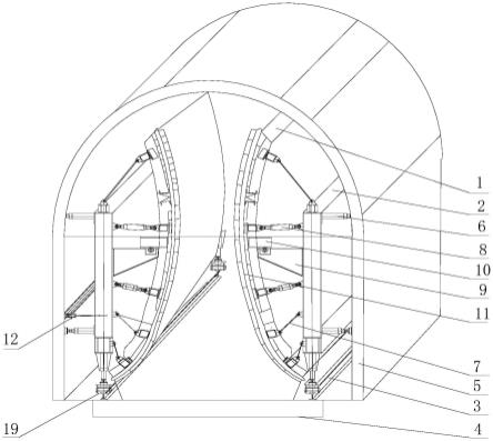 用于连拱隧道导洞中隔墙浇筑的单轨扶壁滑移模板系统的制作方法