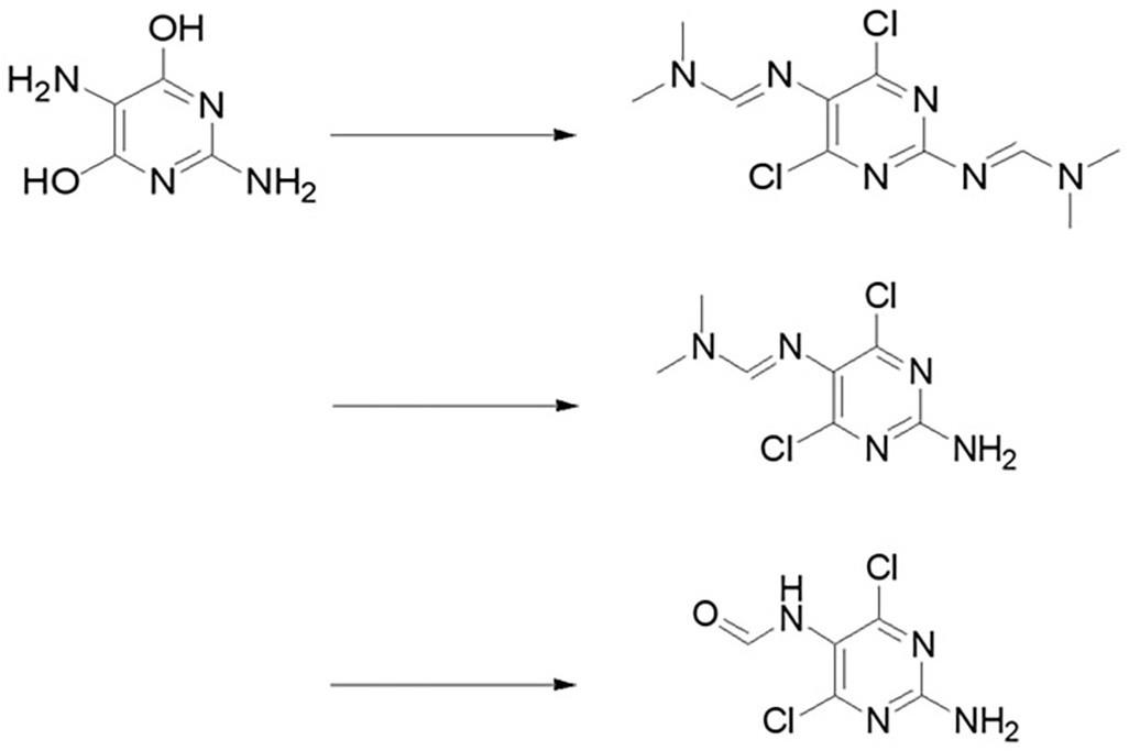 一种2-氨基-4,6-二氯-5-甲酰胺基嘧啶的合成方法与流程