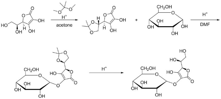 一种化学合成L-抗坏血酸-2-葡糖苷AA-2G的方法与流程