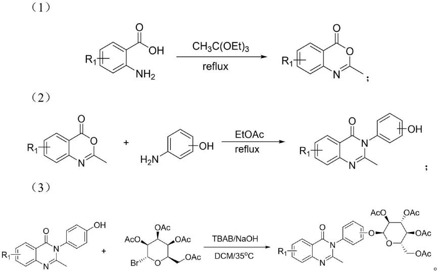一种含喹唑啉结构的糖苷类衍生物及其组合物的制备方法及其防治猕猴桃溃疡病的应用