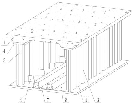 一种波形钢腹板钢-混组合箱梁结构