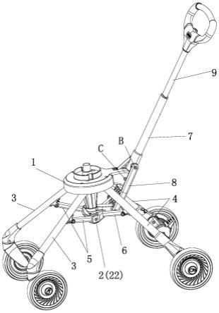 一种儿童推车支架及设有该支架的儿童推车的制作方法