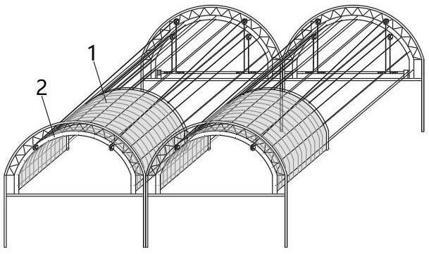 一种双层圆拱连体拉幕大棚的制作方法