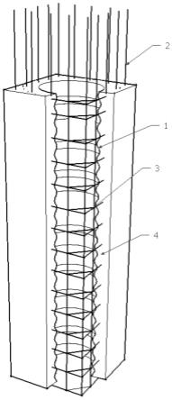 内置金属波纹管的单层配筋空心预制桥墩