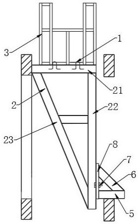 一种带竖向防护的采光井斜靠钢平台的制作方法