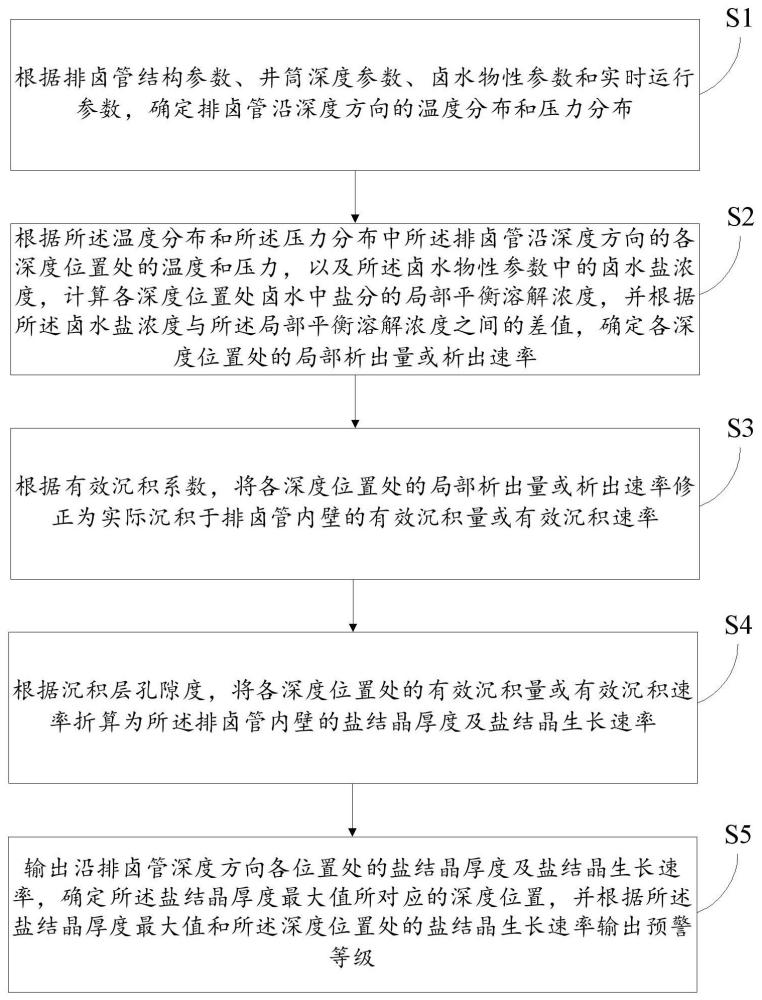 一种盐穴储气库排卤管壁盐结晶厚度实时预测与预警方法