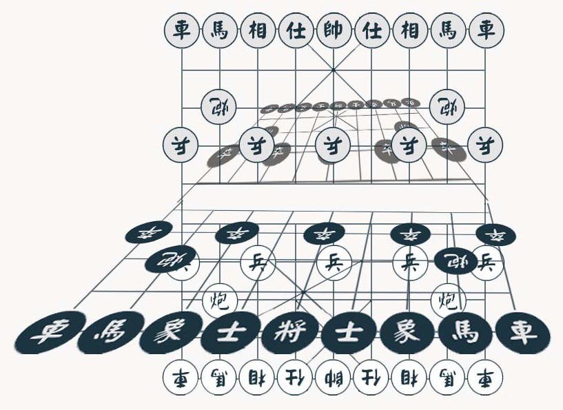 一种可4人作战的立体透明中国象棋的制作方法