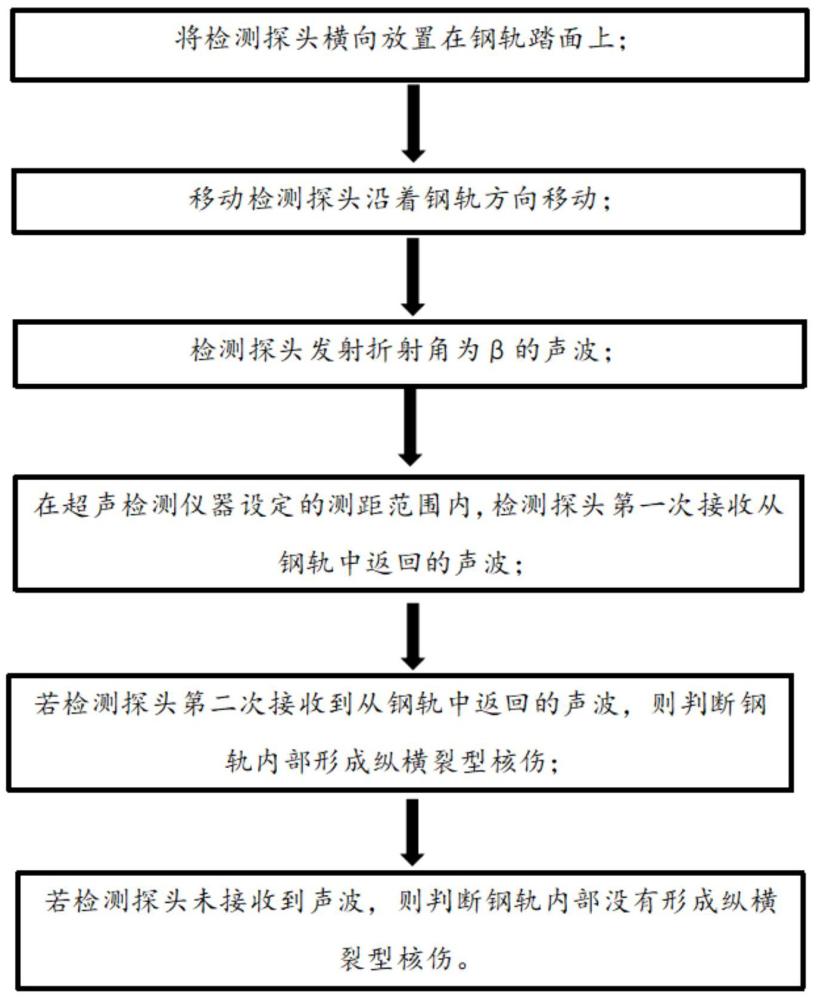 一种钢轨纵横裂型核伤早期检测方法及检测探头与流程