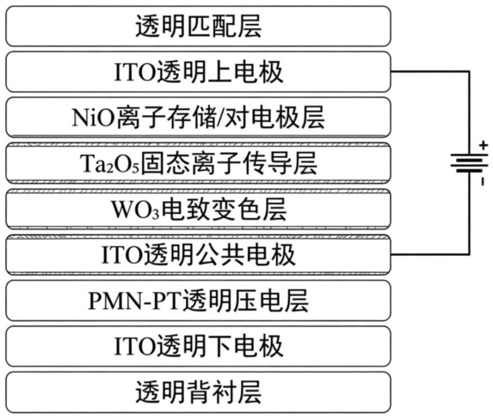 一种透明电致变色超声换能阵列、制备方法、系统、应用