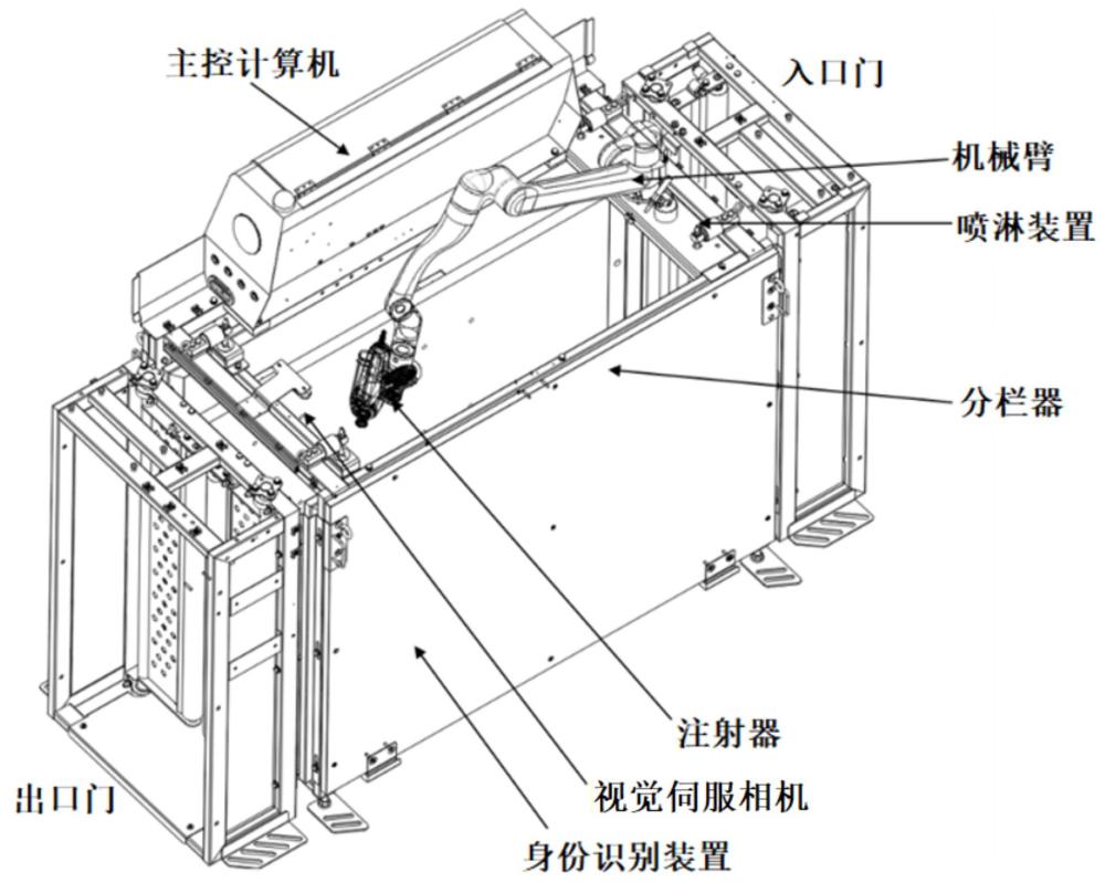 基于分栏器的生猪自动免疫注射系统及控制方法