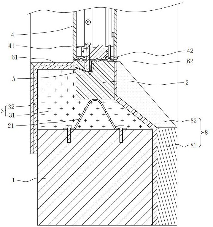 一种砖混建筑窗墙节点防水保温结构及其施工方法与流程