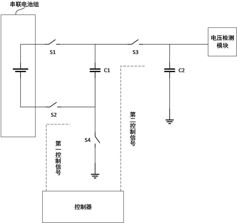 一种用于串联电池组的飞跨电容式单节电池电压检测电路及其控制方法与流程