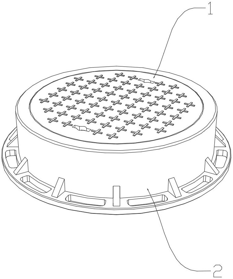 一种带缓冲弹簧结构的钢纤维井盖的制作方法